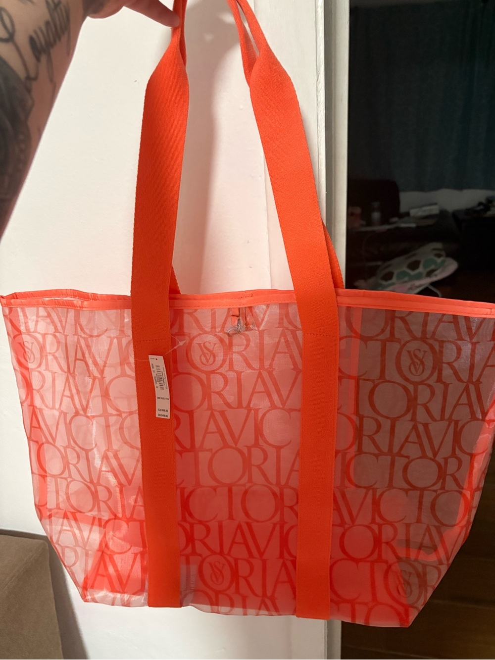 Victoria’s Secret Orange Logo Tote Bag